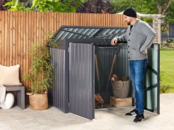 Abrigo De Jardim Em Metal Cinzento 134 X 158 Cm Moena