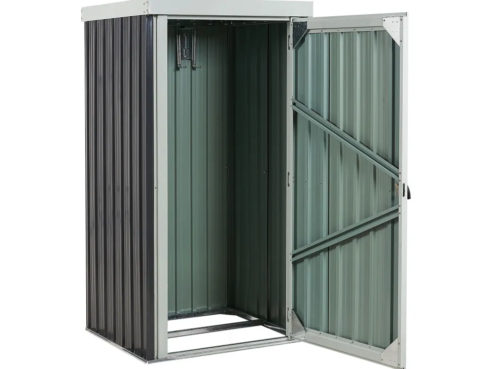 Abrigo De Jardim Em Metal Cinzento 98 X 180 Cm Umbria