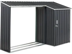 Abrigo De Jardim Em Metal Cinzento 158 X 270 Cm Aosta