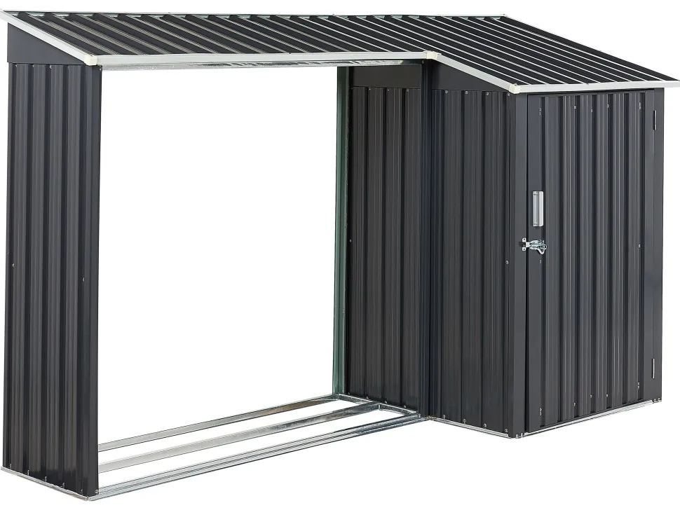 Abrigo De Jardim Em Metal Cinzento 158 X 270 Cm Aosta