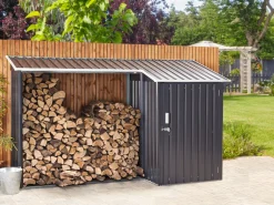 Abrigo De Jardim Em Metal Cinzento 158 X 270 Cm Aosta