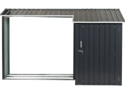 Abrigo De Jardim Em Metal Cinzento 158 X 270 Cm Aosta