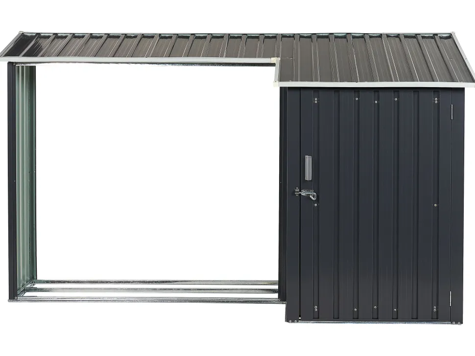 Abrigo De Jardim Em Metal Cinzento 158 X 270 Cm Aosta