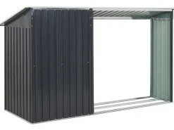 Abrigo De Jardim Em Metal Cinzento 158 X 270 Cm Aosta