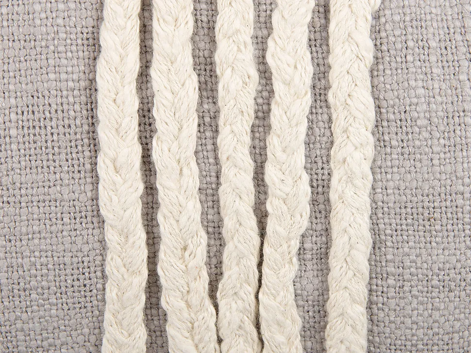 Almofada Com Bordado Em Algodao Em Cinzento E Creme 35 X 55 Cm Ocimum