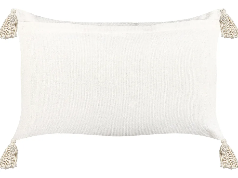 Almofada Com Bordado Em Algodao Creme 35 X 55 Cm Papaver