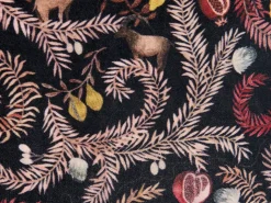 Almofada Com Padrao Botanico Em Veludo Preto E Rosa 45 X 45 Cm Ricinus