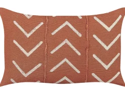 Almofada Com Padrao Geometrico Em Algodao Laranja 35 X 55 Cm Albium