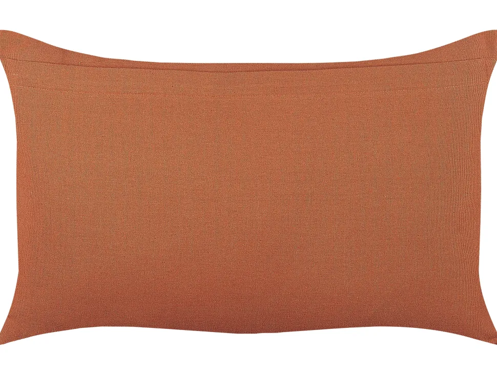 Almofada Com Padrao Geometrico Em Algodao Laranja 35 X 55 Cm Albium