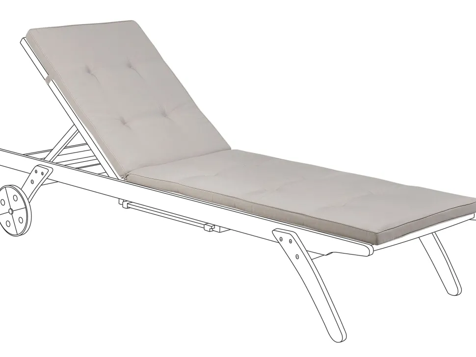 Almofada Complementar Para Espreguicadeira 192 X 56 X 5 Cm Taupe Cesana