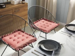 Almofada De Assento Em Veludo Rosa 40 X 40 Cm Kalanchoe