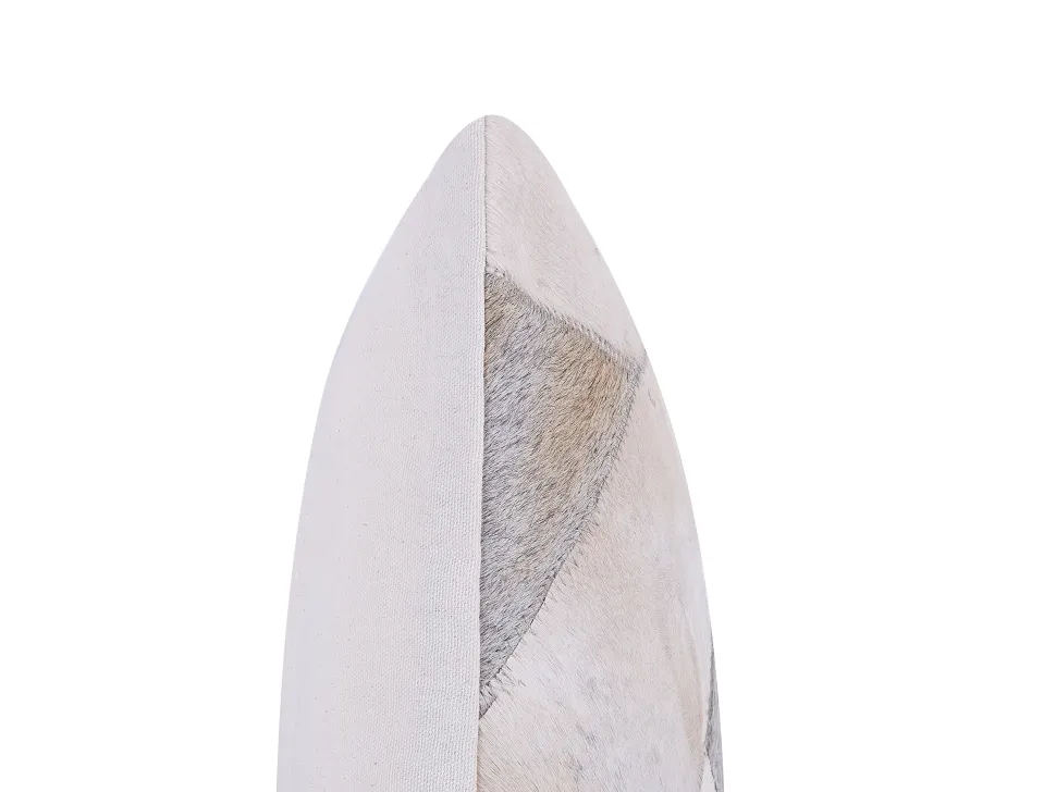 Almofada De Pele Cinzenta E Creme 45 X 45 Cm Neelor