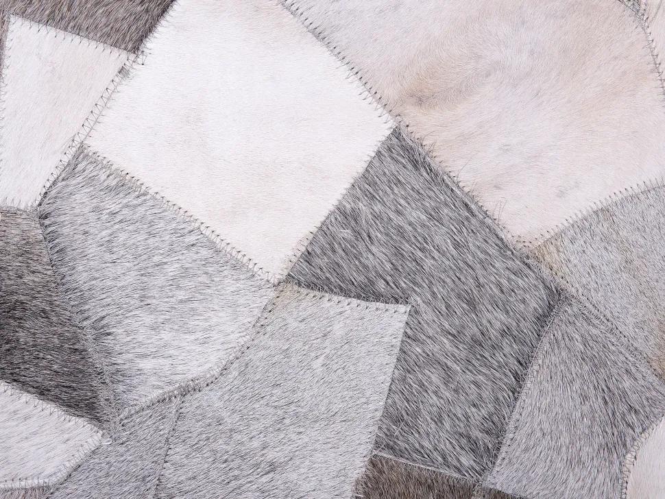 Almofada De Pele Cinzenta E Creme 45 X 45 Cm Neelor