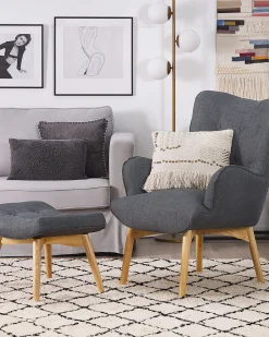 Almofada Decorativa Algodao E Viscose Cinzenta Com Relevo 45 X 45 Cm Melur