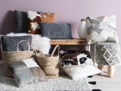 Almofada Decorativa Algodao E Viscose Cinzenta Com Relevo 45 X 45 Cm Melur