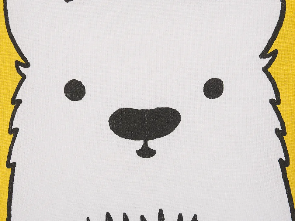 Almofada Decorativa Amarela Com Estampa De Urso 45 X 45 Cm Waranasi