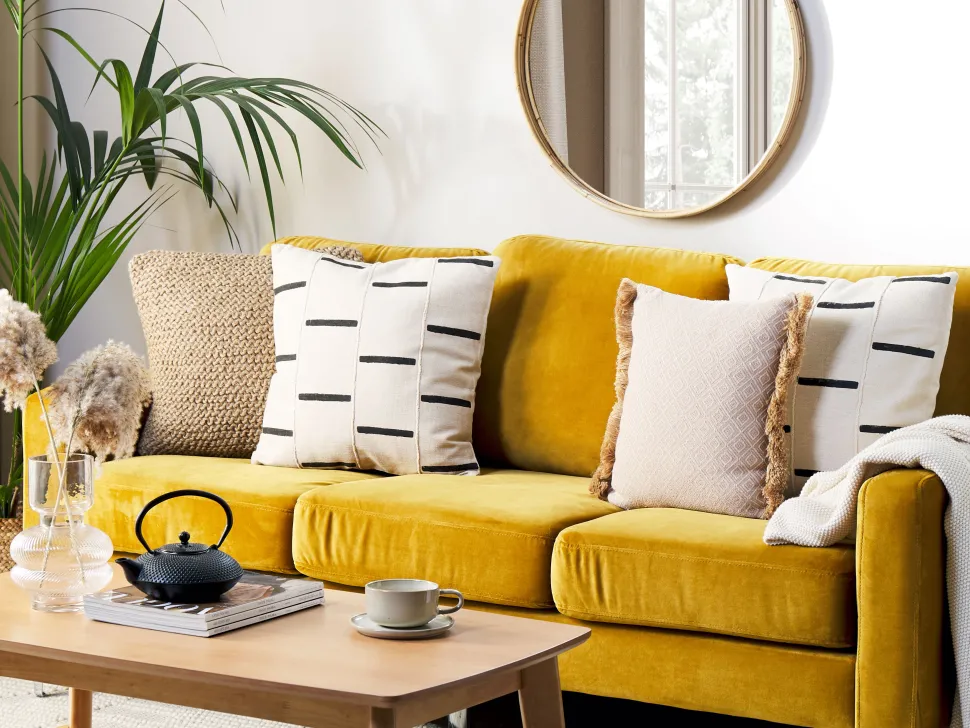 Almofada Decorativa As Riscas Em Algodao Creme E Preto 45 X 45 Cm Abies