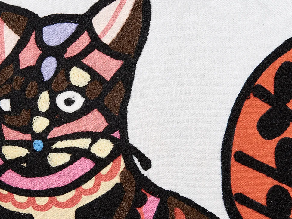 Almofada Decorativa Bordada Algodao Multicolor 50 X 50 Cm Mehsana