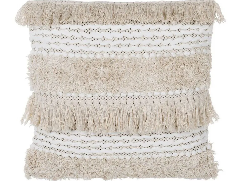 Almofada Decorativa Bordada Algodao Creme 45 X 45 Cm Villur