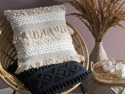 Almofada Decorativa Bordada Algodao Creme 45 X 45 Cm Villur