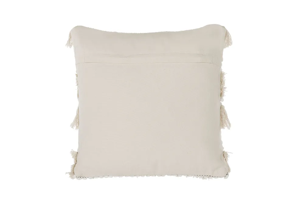 Almofada Decorativa Bordada Algodao Creme 45 X 45 Cm Villur