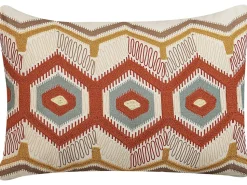 Almofada Decorativa Bordada Em Algodao Multicolor 40 X 60 Cm Majra