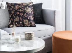 Almofada Decorativa Castanha Com Flores 45 X 45 Cm Karur