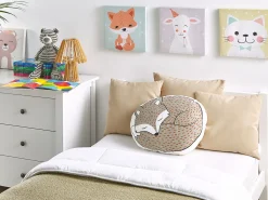 Almofada Decorativa Cinzenta Com Motivo De Raposa 50 X 40 Cm Dhanbad