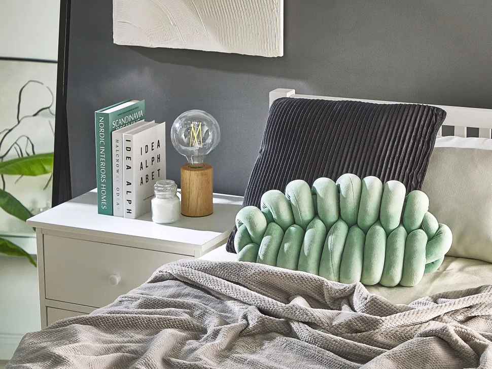 Almofada Decorativa Com No Verde 45 X 25 Cm Panara