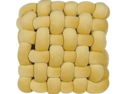 Almofada Decorativa Com Nos Amarela 30 X 30 Cm Sirali