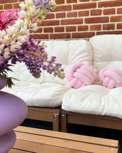 Almofada Decorativa Com No Em Veludo Rosa 20 X 20 Cm Malni