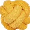 Almofada Decorativa Com No Em Tecido Boucle Amarelo 19 X 19 Cm Malni