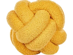 Almofada Decorativa Com No Em Tecido Boucle Amarelo 19 X 19 Cm Malni
