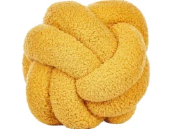 Almofada Decorativa Com No Em Tecido Boucle Amarelo 19 X 19 Cm Malni