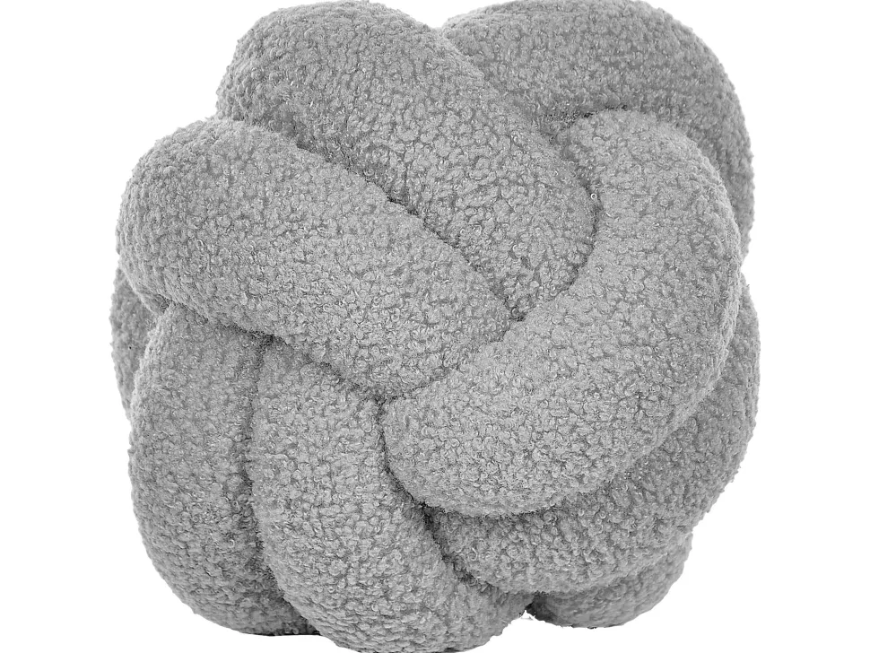 Almofada Decorativa Com No Em Tecido Boucle Cinzento 19 X 19 Cm Malni