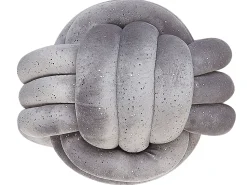 Almofada Decorativa Com No Em Veludo Cinzento Com Brilhantes 30 X 30 Cm Malni