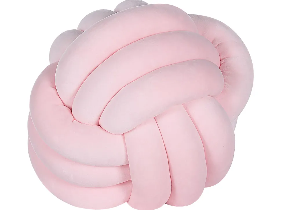 Almofada Decorativa Com No Em Veludo Rosa 30 X 30 Cm Malni