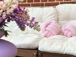 Almofada Decorativa Com No Em Veludo Rosa 30 X 30 Cm Malni