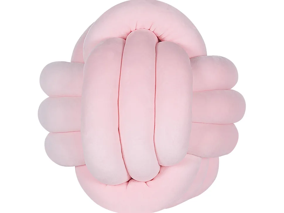 Almofada Decorativa Com No Em Veludo Rosa 30 X 30 Cm Malni