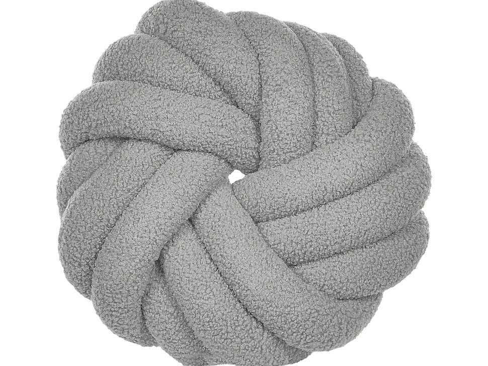 Almofada Decorativa Com No Em Tecido Boucle Cinzento 31 X 31 Cm Akola