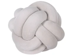 Almofada Decorativa Com No Em Veludo Cinzento 20 X 20 Cm Malni