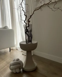 Almofada Decorativa Com No Em Veludo Cinzento 20 X 20 Cm Malni