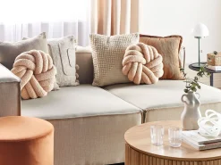 Almofada Decorativa Com No Em Tecido Boucle Creme 31 X 31 Cm Akola