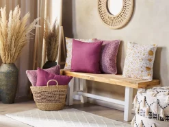 Almofada Decorativa Com Padrao Floral Em Algodao Branco E Amarelo 45 X 45 Cm Calathea