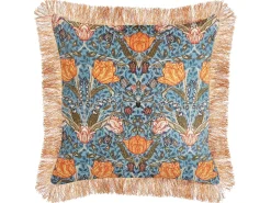 Almofada Decorativa Com Padrao Floral Azul E Laranja 45 X 45 Cm Mitella