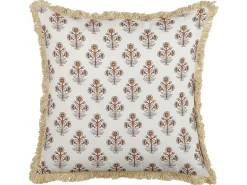 Almofada Decorativa Com Padrao De Flores Em Algodao Branco 45 X 45 Cm Omorika