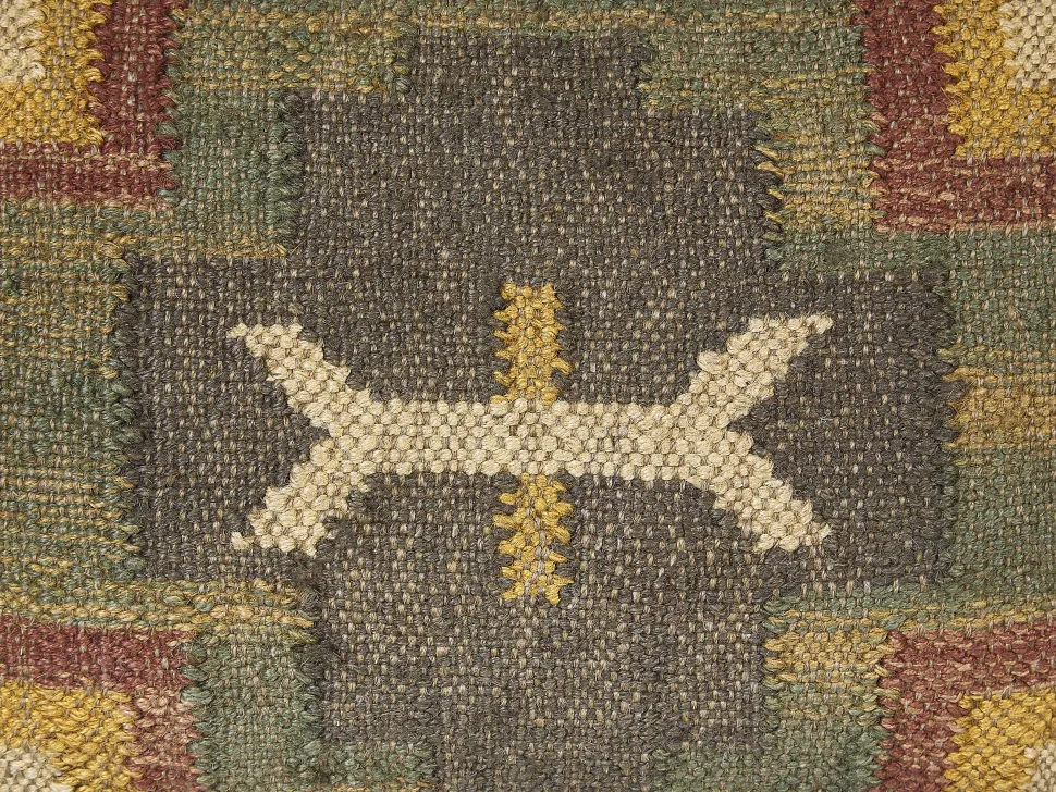 Almofada Decorativa Com Padrao Geometrico Em Juta Multicolor 45 X 45 Cm Pulicat