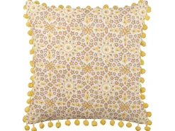 Almofada Decorativa Com Padrao Floral Amarelo E Castanho 45 X 45 Cm Lycrois