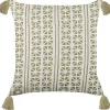 Almofada Decorativa Com Padrao Geometrico Em Algodao Verde E Branco 45 X 45 Cm Syringa