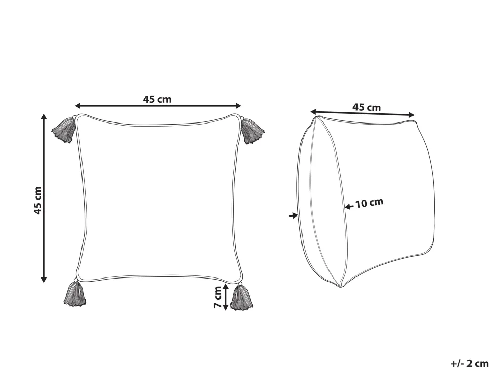 Almofada Decorativa Com Padrao Geometrico Em Algodao Castanho Claro E Branco 45 X 45 Cm Malus